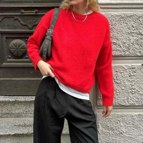 Red Knit Sweater - Picture 2 of 7